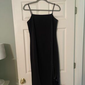 Bardot Black Slip Dress with Spaghetti Straps